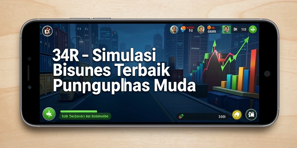 Tangkapan layar gameplay yang menunjukkan strategi bisnis di 34R.