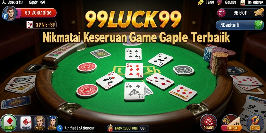 Tampilan gameplay seru Gaple di 99LUCK99 dengan teman-teman.