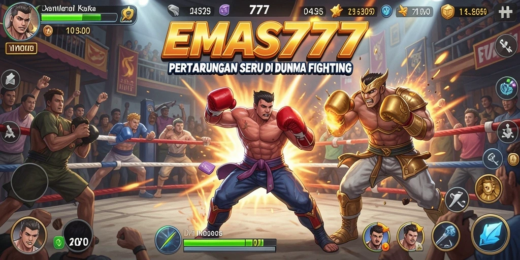 Tampak seru saat karakter bertarung dalam EMAS777.