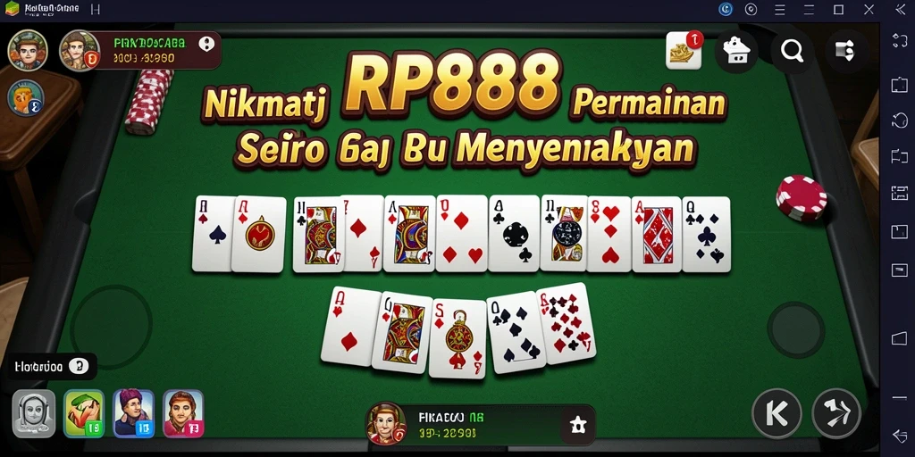Tampilan screenshot game RP888 menampilkan suasana seru permainan Domino.