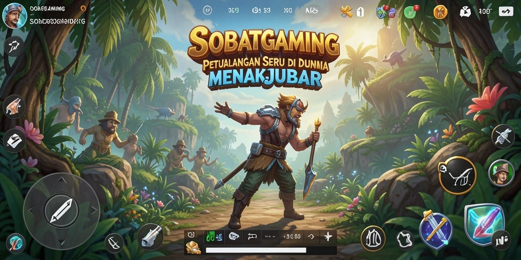 Screenshot menampilkan karakter utama menjelajahi dunia yang menakjubkan.