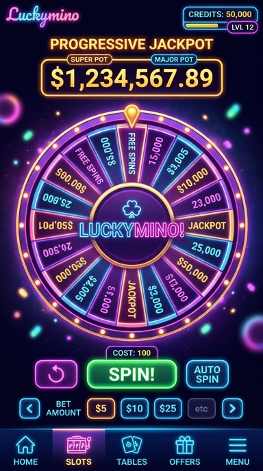 Tampilan antarmuka aplikasi luckymino yang intuitif.